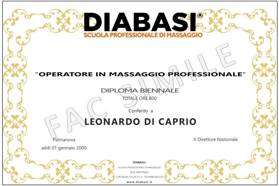 diploma massaggio biennale professionale